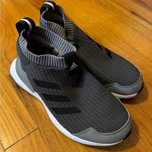 Adidas Gray and Black Slip-On Sneakers with Cushioned Midsole
